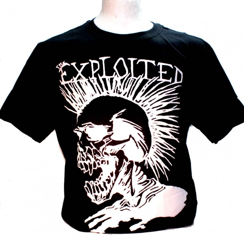 The Exploited Skull Black Square Punk Rock Goth Ska Band T-shirt